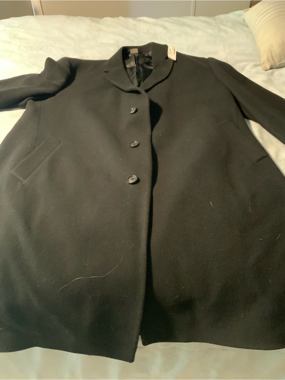 Jos. A. Bank Black Merino Wool Pea Coat